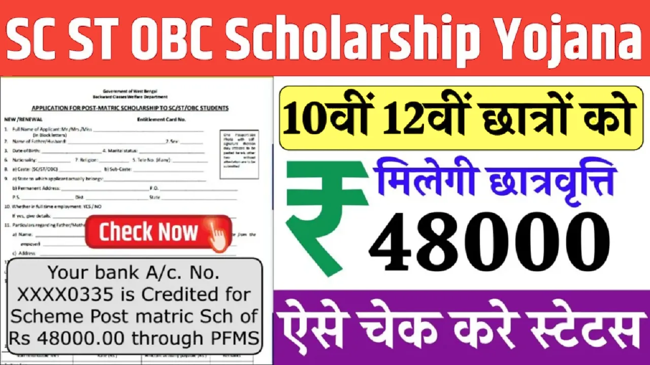 ST SC OBC Scholarship 2025 (एसटी एससी ओबीसी स्कॉलरशिप 2025)